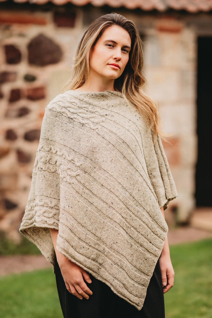 Women's Merino Wool Barra Poncho Shawl