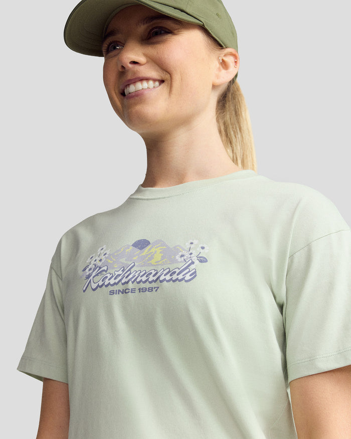 Women’s Mt Cook Lily Organic Cotton T-Shirt - Light Sage