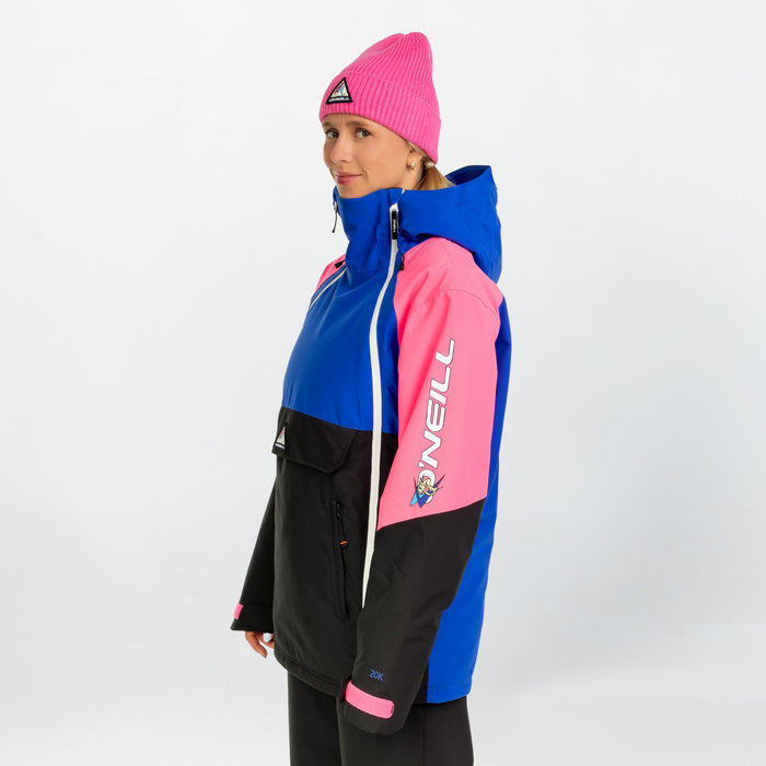 Women's Play Asymmetric Snow Jacket - Active Blue Colour Block