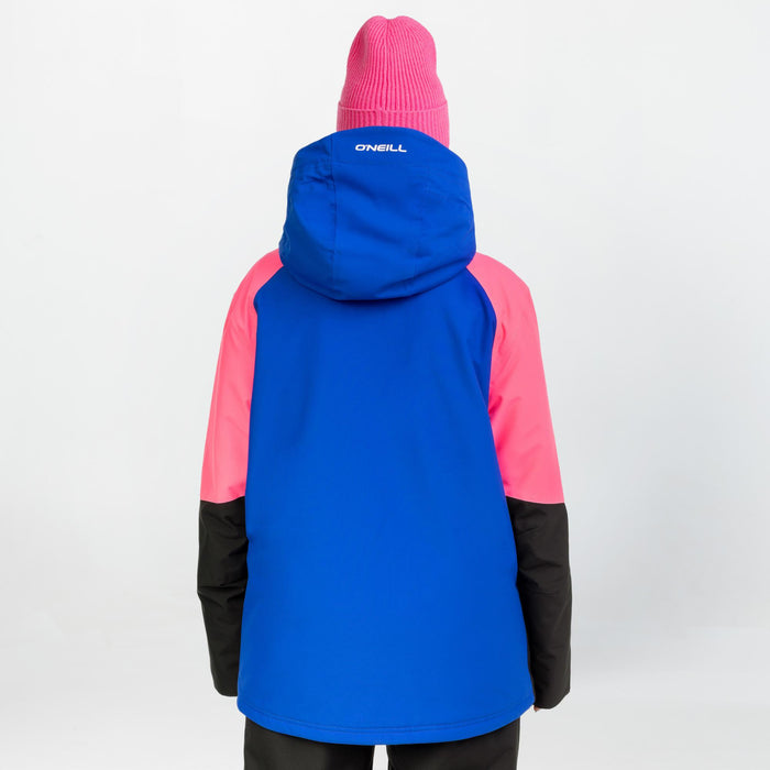 Women's Play Asymmetric Snow Jacket - Active Blue Colour Block