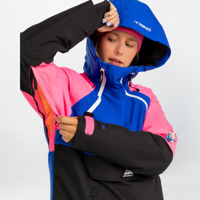 Women's Play Asymmetric Snow Jacket - Active Blue Colour Block
