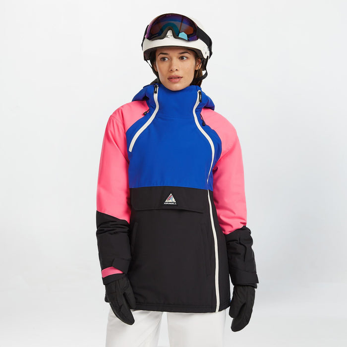 Women's Play Asymmetric Snow Jacket - Active Blue Colour Block