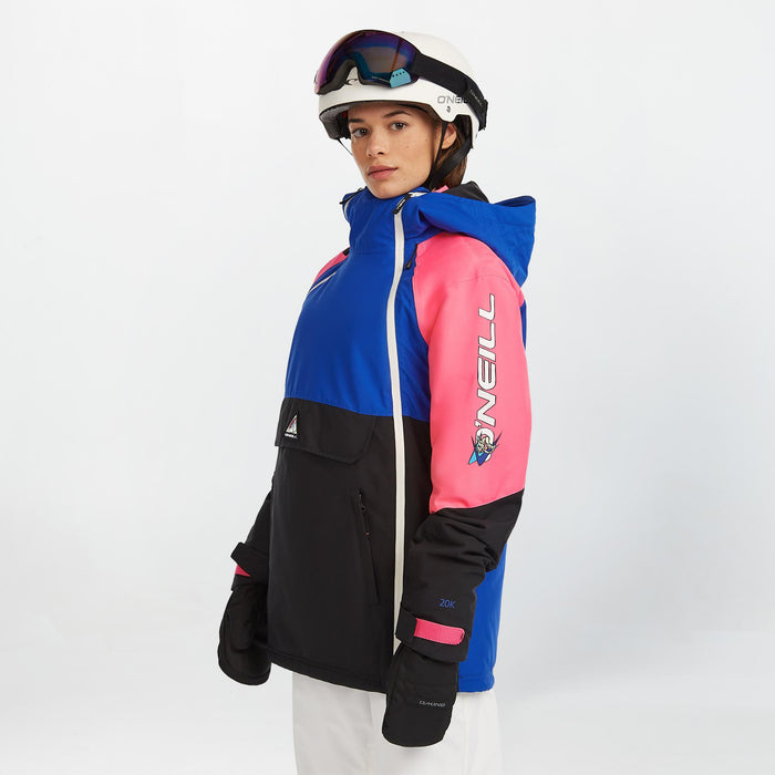 Women's Play Asymmetric Snow Jacket - Active Blue Colour Block