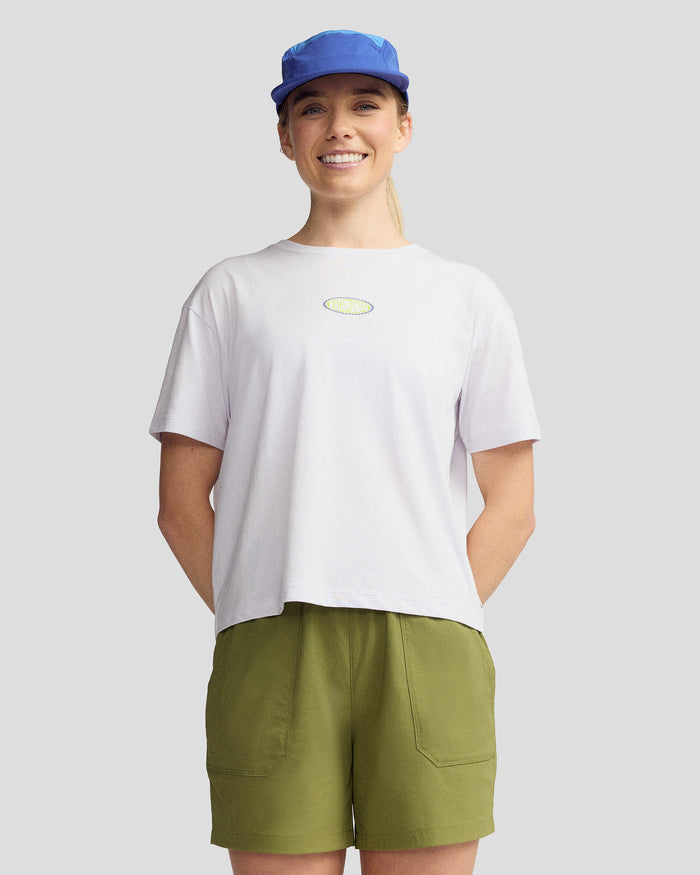 Women's Retro Badge Organic Cotton T-Shirt - Bright Lilac