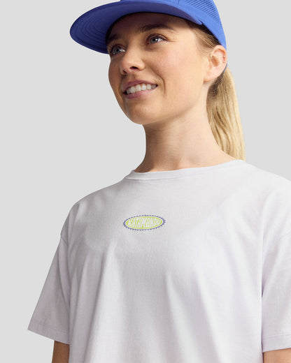 Women's Retro Badge Organic Cotton T-Shirt - Bright Lilac
