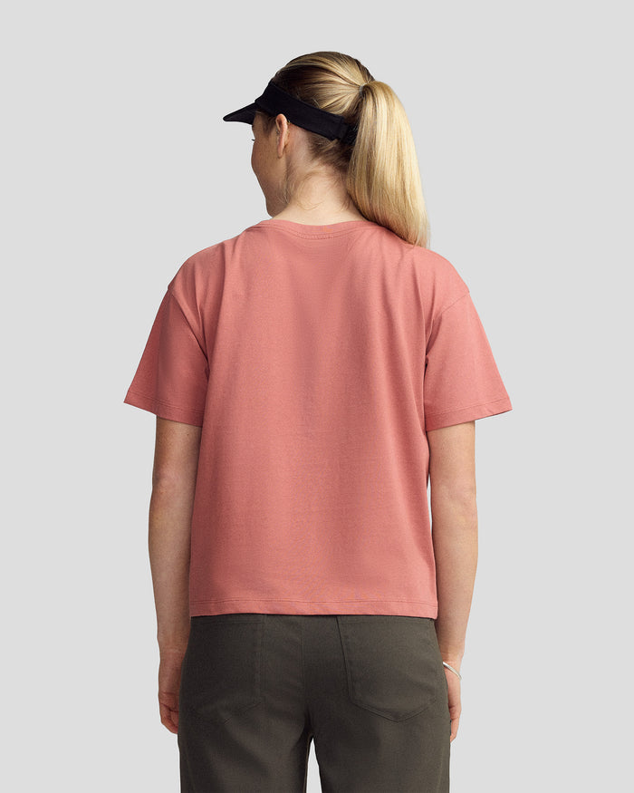 Women's Retro Badge Organic Cotton T-Shirt - Clay