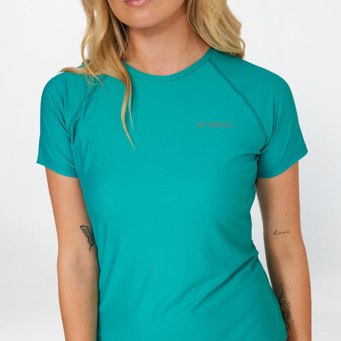 Women's Salina Short Sleeve Rash Vest Tee - Teal Green