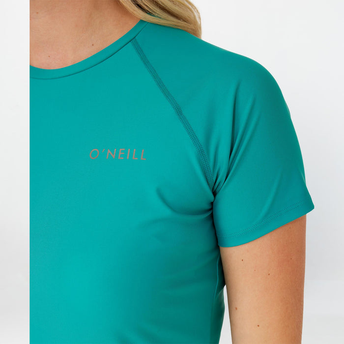 Women's Salina Short Sleeve Rash Vest Tee - Teal Green