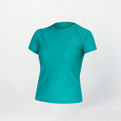 Women's Salina Short Sleeve Rash Vest Tee - Teal Green
