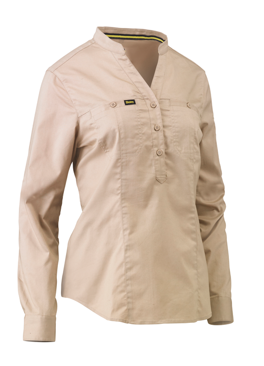 Women's Stretch V-neck Closed Front Shirt BLC6063