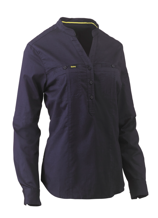 Women's Stretch V-neck Closed Front Shirt BLC6063