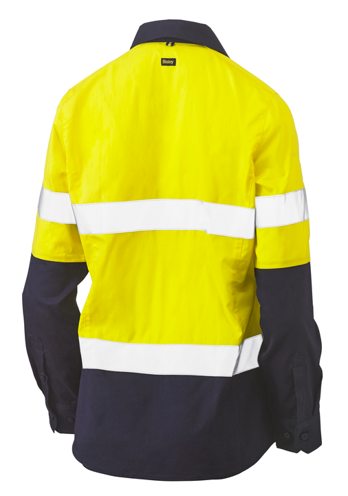 Women's Taped Hi Vis Stretch V-neck Shirt BLC6064T