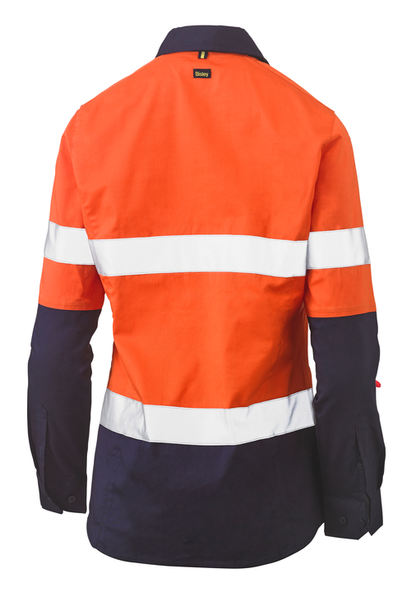 Women's Taped Hi Vis Stretch V-neck Shirt BLC6064T