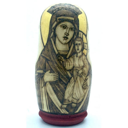 Wood Burned Icon Doss Set 4"H