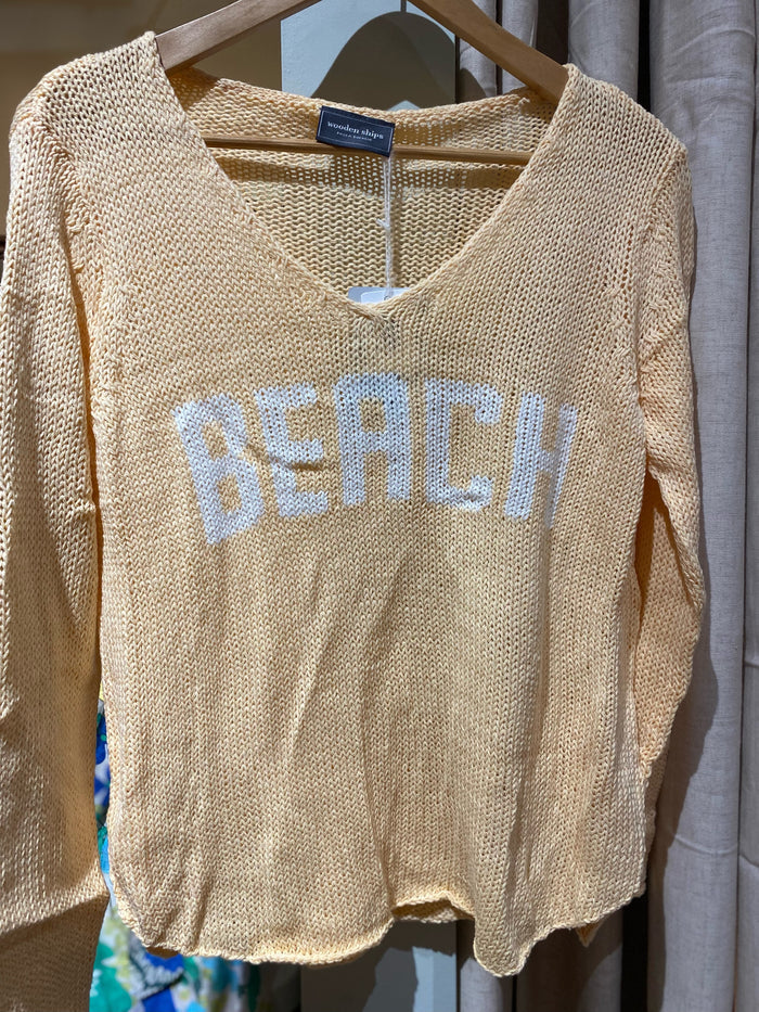 Wooden Ships Beach V Cotton Sweater
