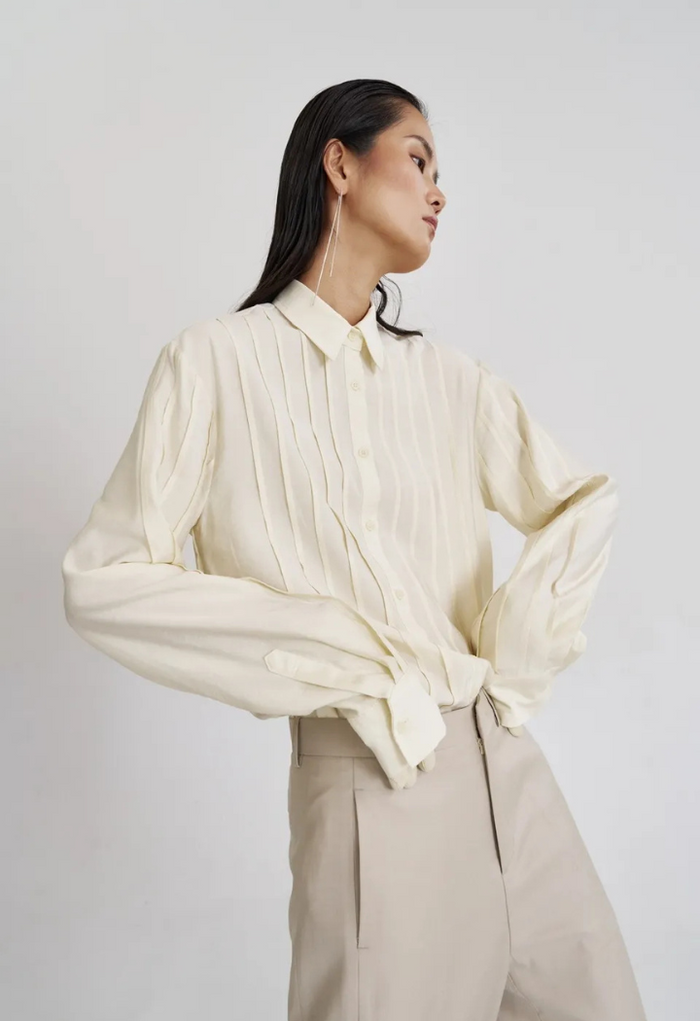 Woven Stripe Yellow Cotton Shirt