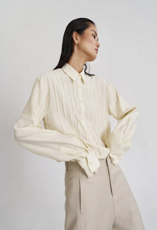 Woven Stripe Yellow Cotton Shirt