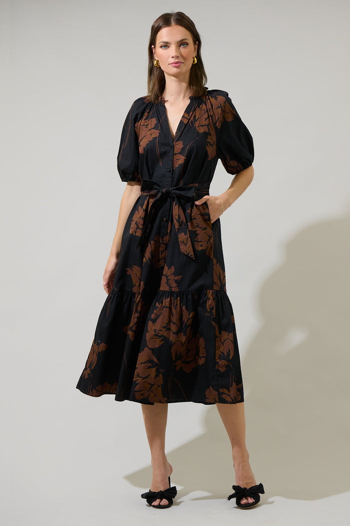 Wynette Tiered Midi Dress Celina Floral