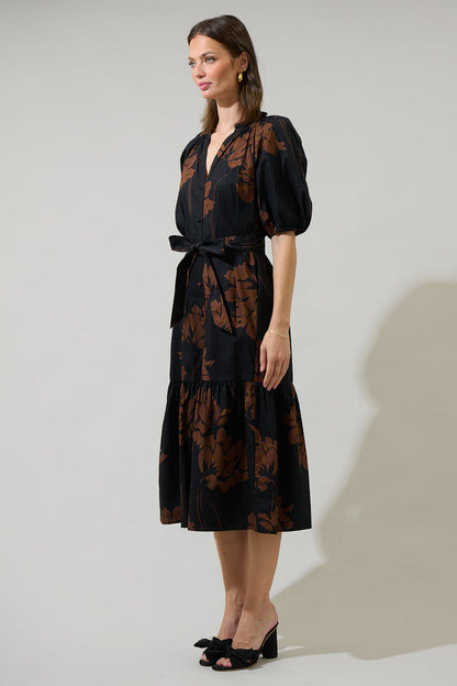 Wynette Tiered Midi Dress Celina Floral