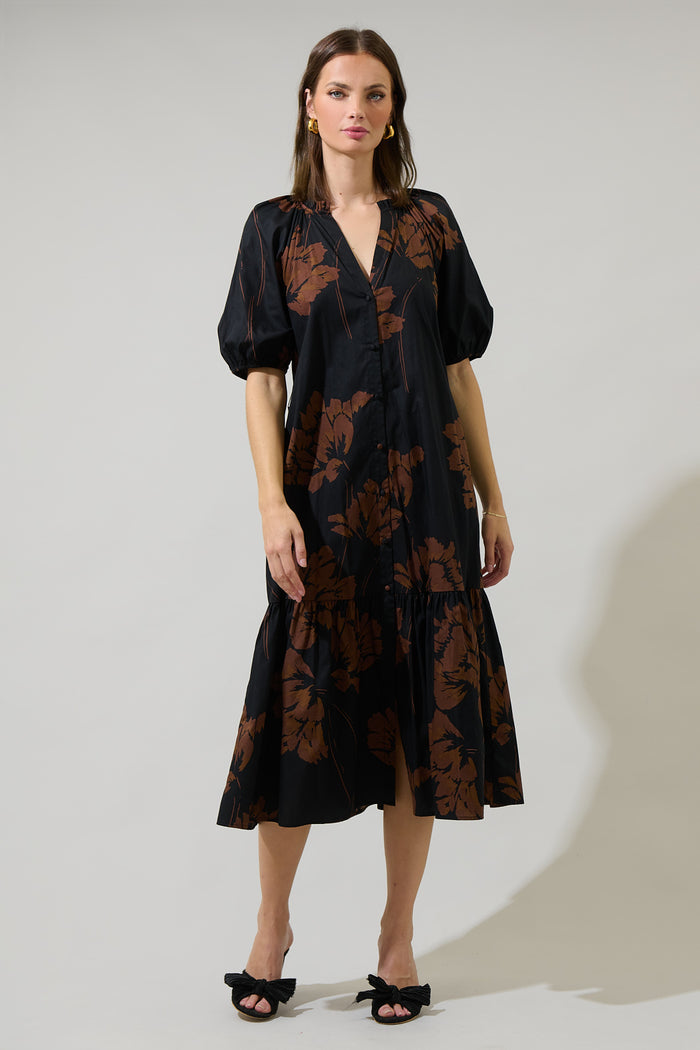 Wynette Tiered Midi Dress Celina Floral