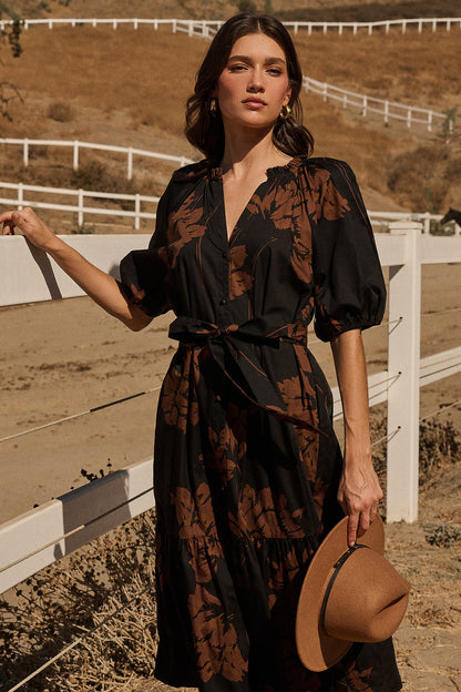 Wynette Tiered Midi Dress Celina Floral