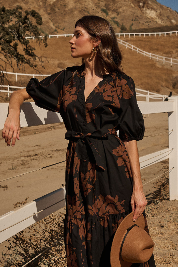 Wynette Tiered Midi Dress Celina Floral