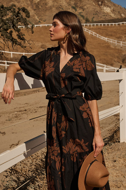 Wynette Tiered Midi Dress Celina Floral