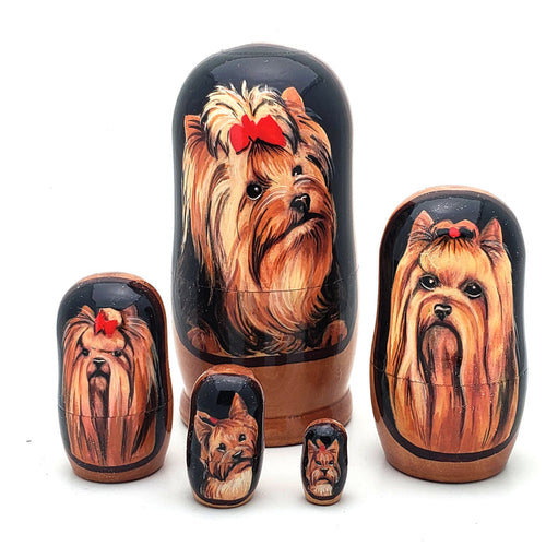 Yorkshire terrier nesting dolls