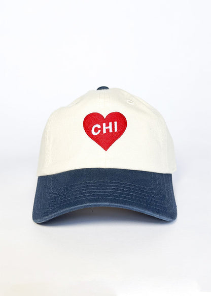 Youth Chi Heart Icon Hat - Ivory & Breaker Blue