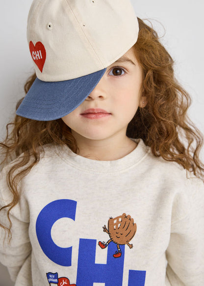 Youth Chi Heart Icon Hat - Ivory & Breaker Blue