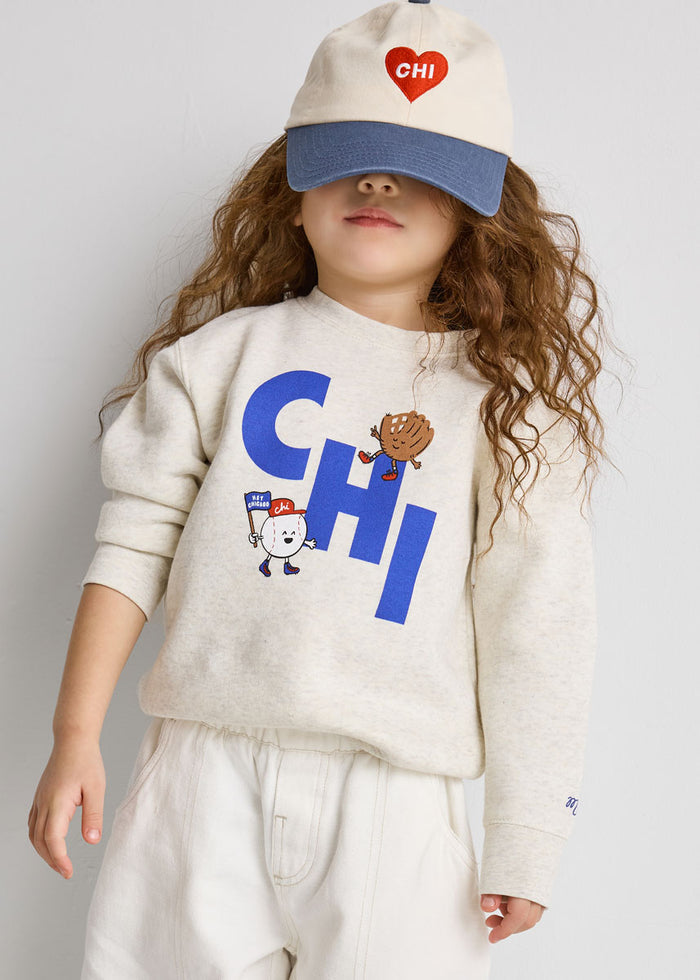 Youth Chi Heart Icon Hat - Ivory & Breaker Blue