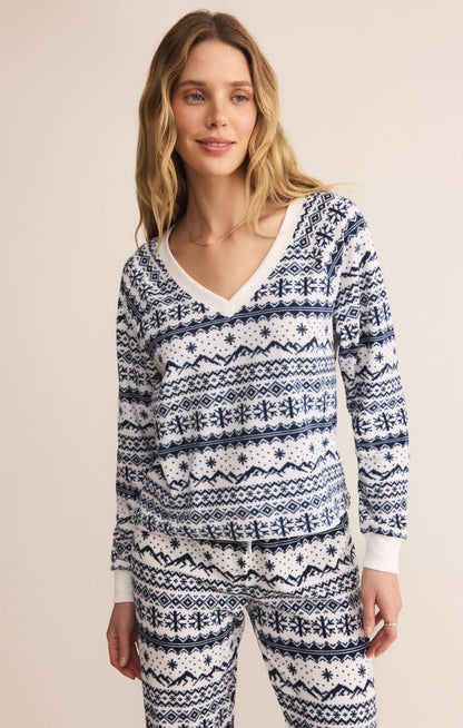 Z Supply Slopes Fairisle Top in Vanilla Ice