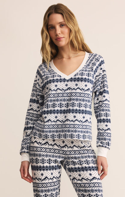Z Supply Slopes Fairisle Top in Vanilla Ice