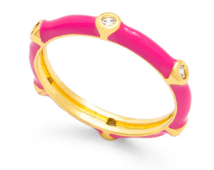 ZENZII Enamel Crystal Stacking Ring