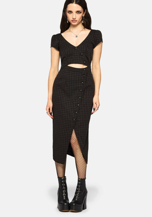 Ziggy Check Cut Out Midaxi Dress