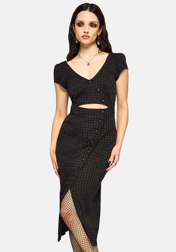 Ziggy Check Cut Out Midaxi Dress